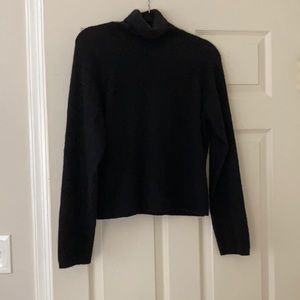 black, 100% cashmere turtleneck sweater